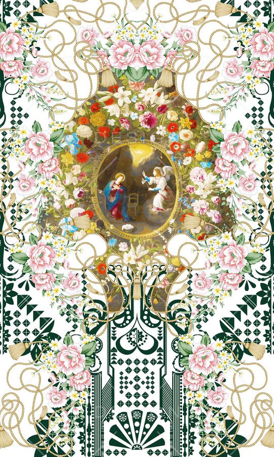 欧式人物印花华亿平台图片