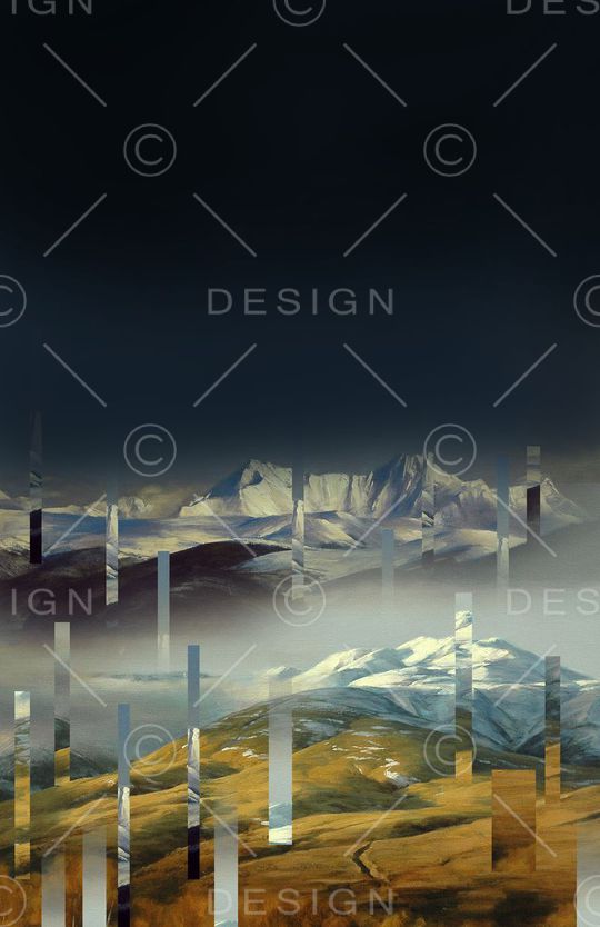 渐变风景印花华亿平台图片