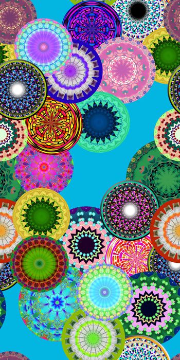 434068-民族风圆形多彩曼陀罗花纹女装华亿平台