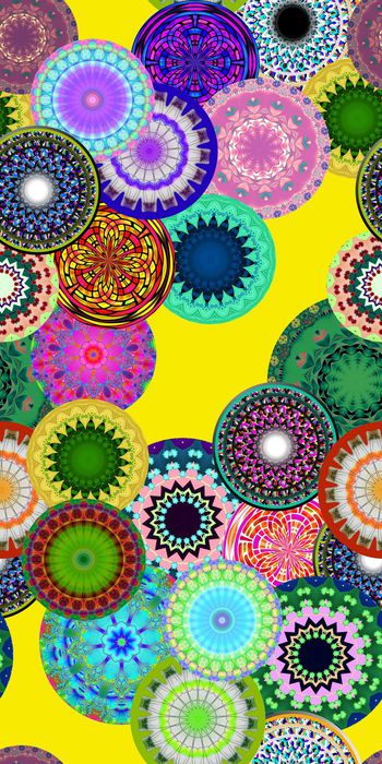 434069-民族风圆形多彩曼陀罗花纹女装华亿平台