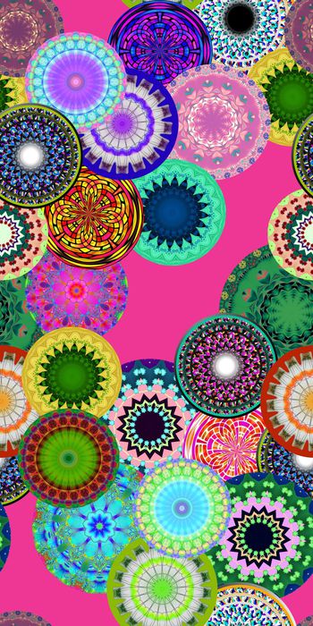 434070-民族风圆形多彩曼陀罗花纹女装华亿平台