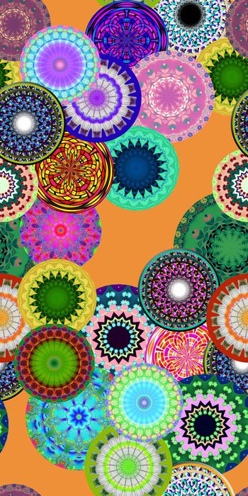 434071-民族风圆形多彩曼陀罗花纹女装华亿平台