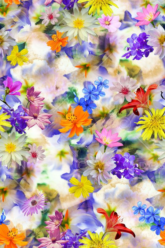 花卉印花华亿平台图片