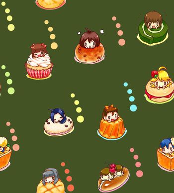 434215-趣味面包蛋糕女孩卡通华亿平台