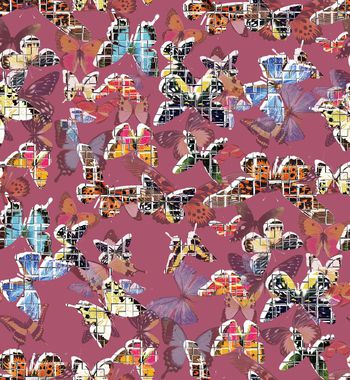 434310-个性时尚瑕疵蝴蝶渐变拼贴数码印花