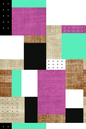 L.D~几何格子条纹印花华亿平台图片