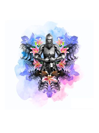 434371-欧式复古骑士盔甲创意定位T恤华亿平台