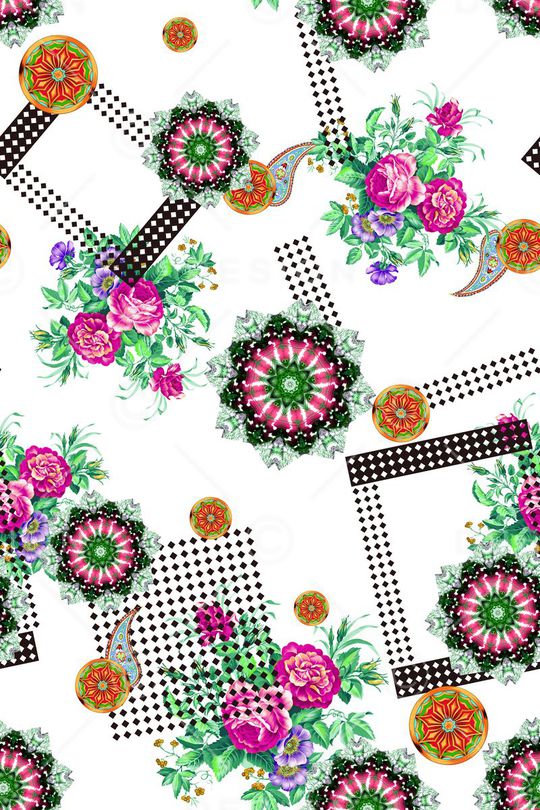 花卉印花华亿平台图片