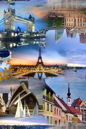 城市夜景印花华亿平台图片