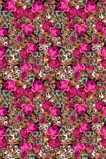 434490-时尚满底手绘红花绿叶