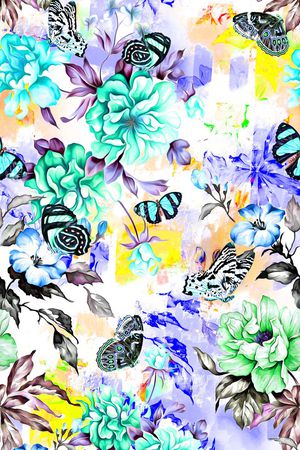 古典 水彩印花华亿平台图片