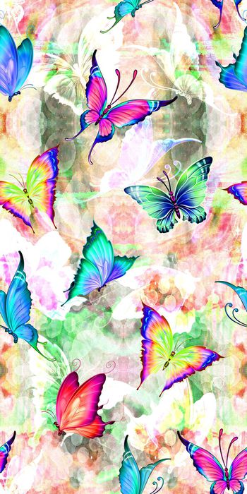 434516-炫彩 蝴蝶 肌理 画稿 数码 服装