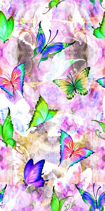 434517-炫彩 蝴蝶 肌理 画稿 数码 服装