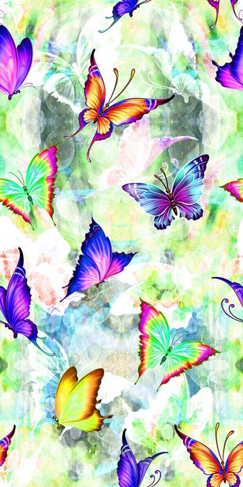 434519-炫彩 蝴蝶 肌理 画稿 数码 服装