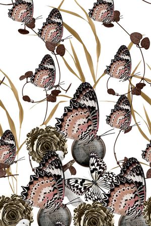 蝴蝶印花华亿平台图片