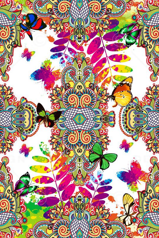 蝴蝶印花华亿平台图片