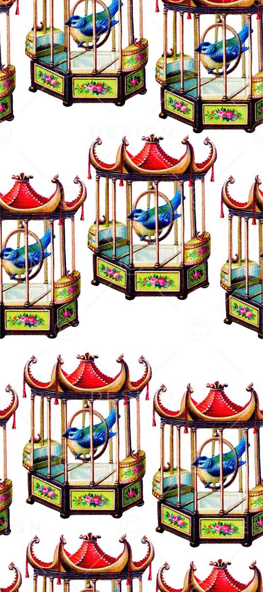 高档宫廷鸟笼子印花华亿平台图片
