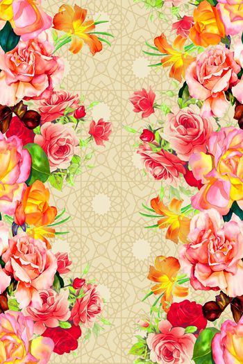 435171-复古  波斯图案 花卉   数码 