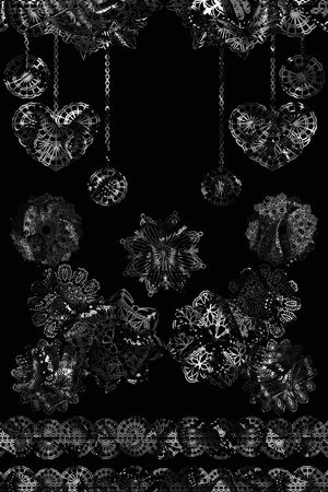 金属色蕾丝花纹印花华亿平台图片