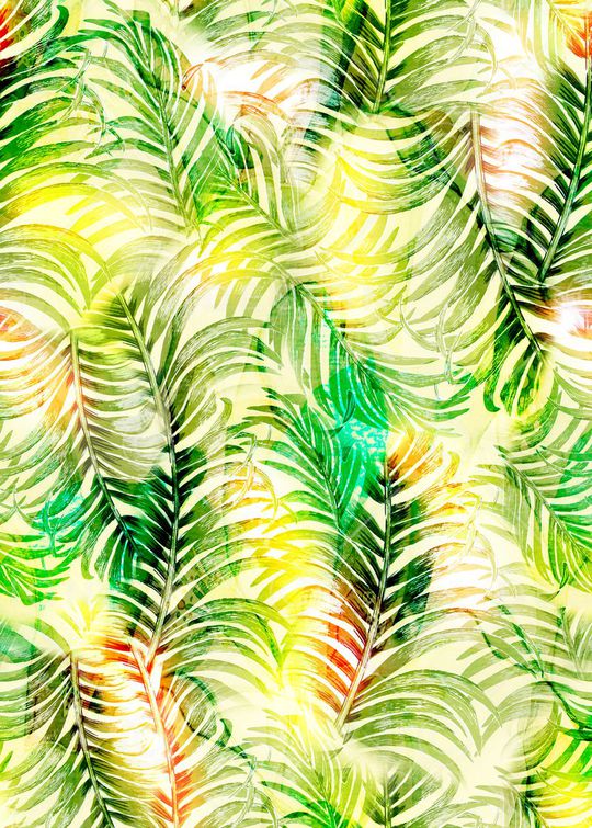 树叶植物印花华亿平台图片