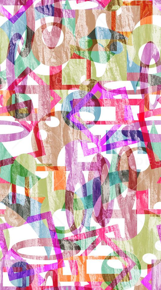 几何木纹叠加组合印花华亿平台图片