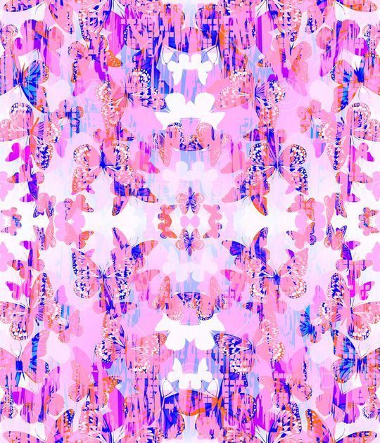 蝴蝶印花华亿平台图片