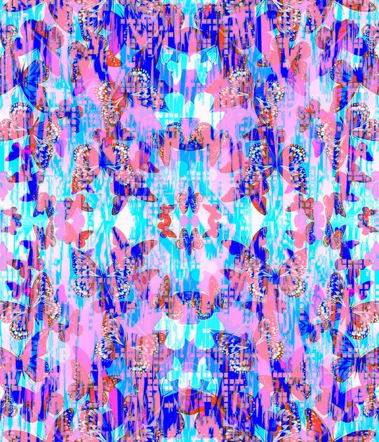 蝴蝶印花华亿平台图片