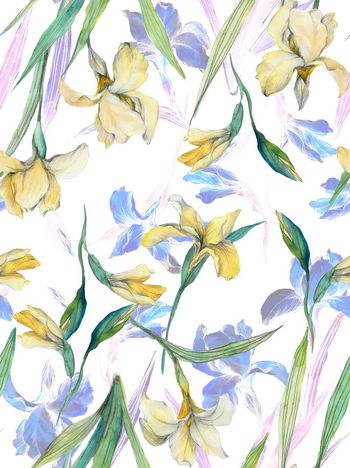 435622-时尚铅笔手绘水彩上色数码印花