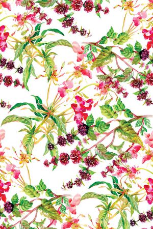 多彩花卉印花华亿平台图片