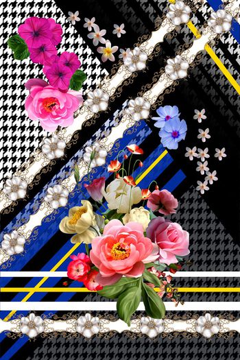 435657-清新大牌定位几何条纹千鸟格珠宝欧式