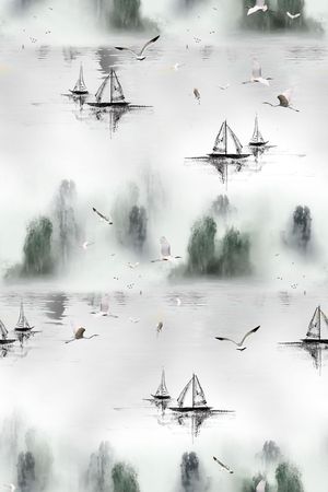 中国风印花华亿平台图片