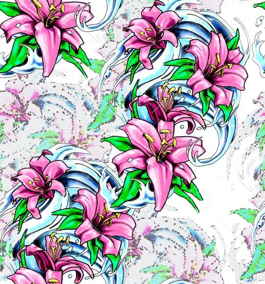 百合花印花华亿平台图片