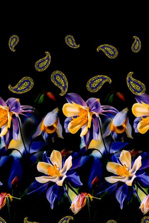 兰花 佩斯利印花华亿平台图片