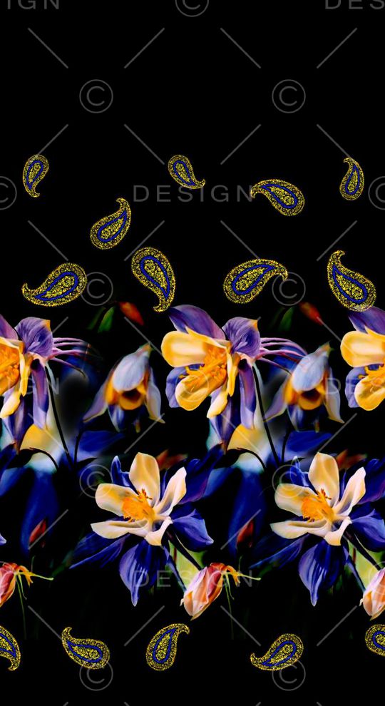 兰花 佩斯利印花华亿平台图片