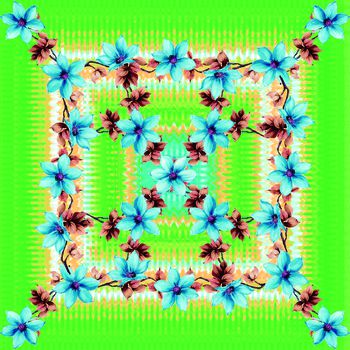 436119-大牌波浪花卉围巾