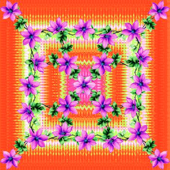 436120-大牌波浪花卉围巾