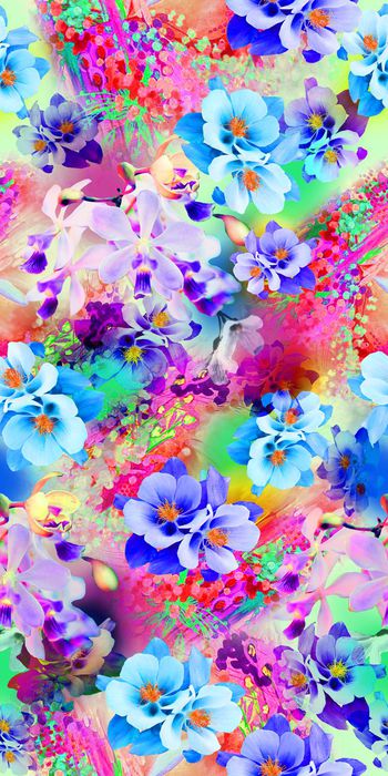 436133-时尚  花卉  数码 丝绸  真丝