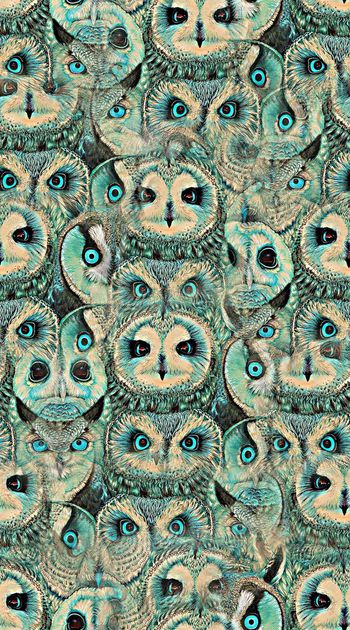 436142-创意满版猫头鹰眼睛 服装