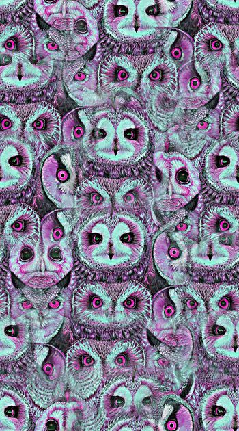 436143-创意满版猫头鹰眼睛 服装