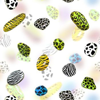 436149-简洁清新可爱彩绘手绘鹅卵石豹纹动物