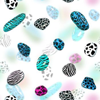 436150-简洁清新可爱彩绘手绘鹅卵石豹纹动物