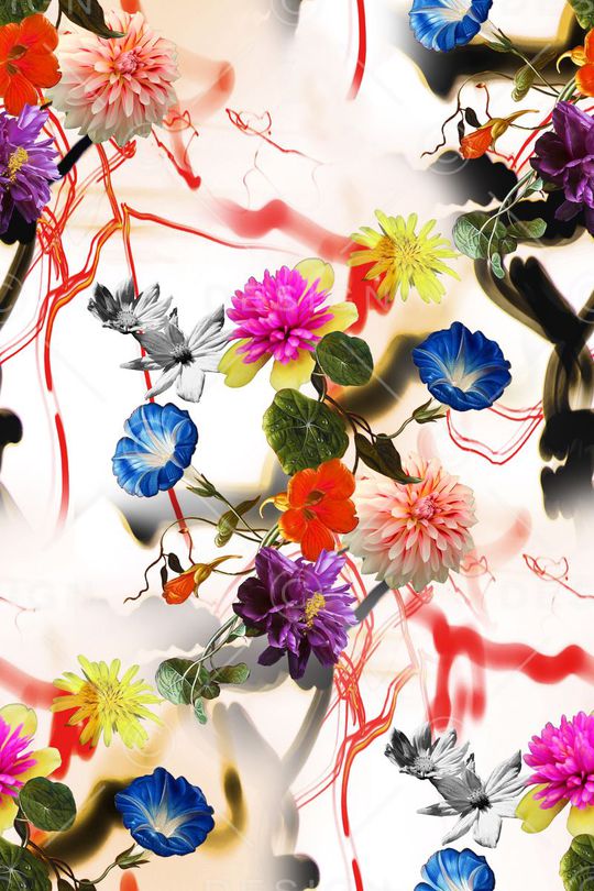 花卉印花华亿平台图片