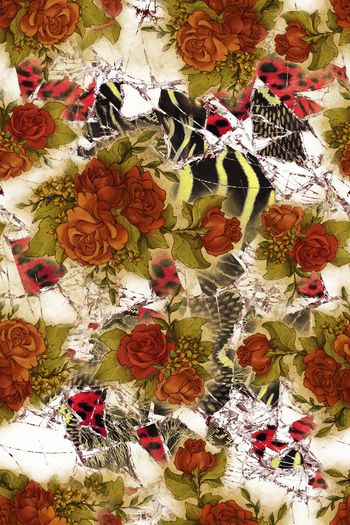 436257-复古花卉时尚动物皮毛图案大碰撞