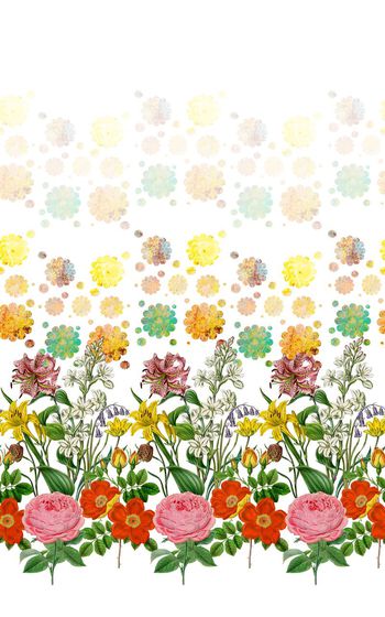 436313-田园风格手绘花卉花束女装上衣半身裙