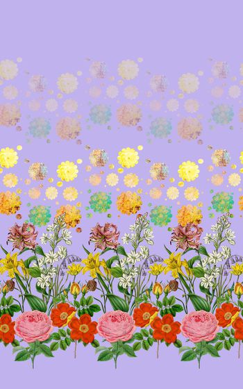 436315-田园风格手绘花卉花束女装上衣半身裙