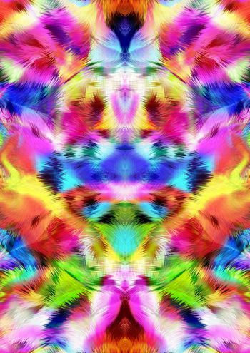 436344-多彩羽毛动物毛展翅的波普羽毛女装连