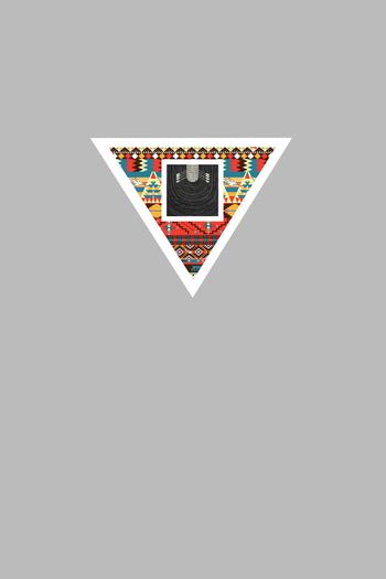 436458-男装夏季潮流T恤胸口大三角时尚图案