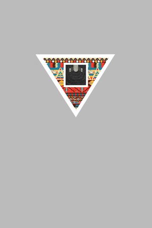 倒三角手绘划船元素三角几何图案印花华亿平台图片