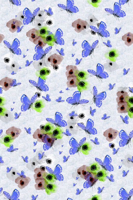 蝴蝶印花华亿平台图片