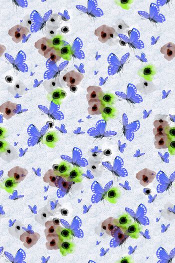 436476-展翅蝴蝶系列之手绘花卉复古服装华亿平台